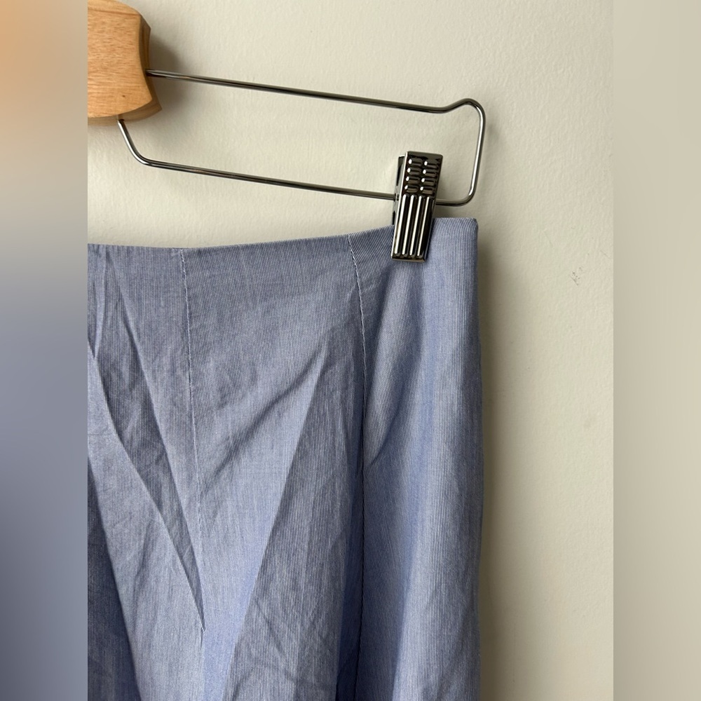 Muji Cool Touch Broadcloth Patterned Flared Skirt blue - Picture 6 of 12